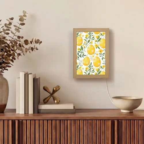 Bloemen - Paaseieren - Geel Light Box met kabel (Tafellamp) klein -sfeer2