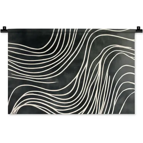 Lijnen - Patroon - Abstract - Wit Wandkleed katoen klein -zz3d