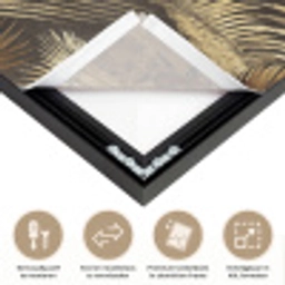 Tropisch - Bladeren - Goud Textielframe zwart klein 947 -USP_closeupNL