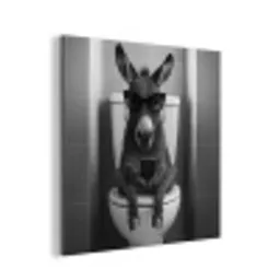 Ezel - Telefoon - Toilet - Zwart - Wit aluminium wit klein -3d