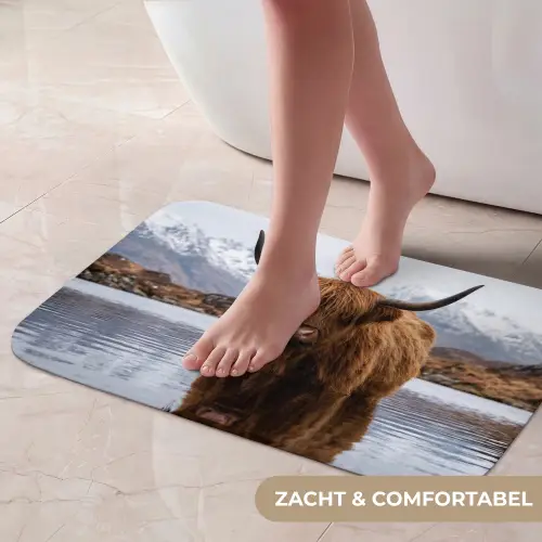 Schotse hooglander - Bruin - Water Badmat klein -USP_ZachtNL