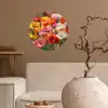Bloemenveld - Klaprozen - Kleurrijk Wandcirkel behangsticker klein -sfeer1