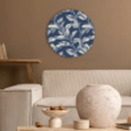 Botanisch - Patroon - Blauw Akoestische PET Vilt - Rond klein 838 -sfeer1