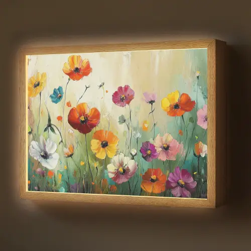 Kunst - Bloemen - Lente - Natuur Light Box met batterij (Wandlamp) middel -z3d_website