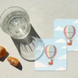 Luchtballon - Beren - Pastel onderzetter kurk middel -sfeer4