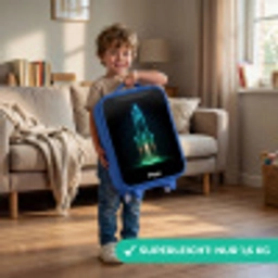 Lancerende raket in neonstijl Kinderkoffer - Blauw klein -sfeer2_DE