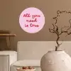 Tekst - Roze - Love - Hart Wandcirkel behangsticker klein -sfeer1