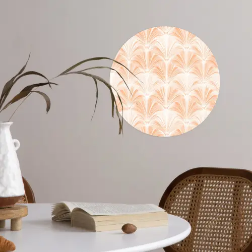 Waaier - Patroon - Perzik Wandcirkel behangsticker klein 186 -sfeer3