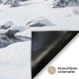 Sneeuwlandschap - Bergen - Rivier - Winter Deurmat klein -antislip_DE