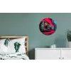 Boombox - Rood - Graffiti - Neon Wandcirkel aluminium klein -slaapkamer