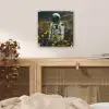 Astronaut - Bloemen - Veld - Geel plexiglas 5mm klein -sfeer4
