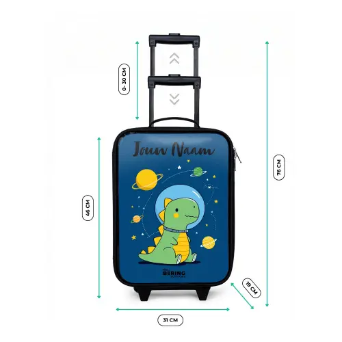 Dino - Planeet - Ster - Blauw Kinderkoffer - Zwart klein -productfoto_formaten