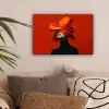 Oranje - Hoed - Vrouw canvas 2cm klein -sfeer1