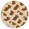 Pinda's - Patroon - Beige Wandcirkel kunststof plaat 5mm dik klein -3d