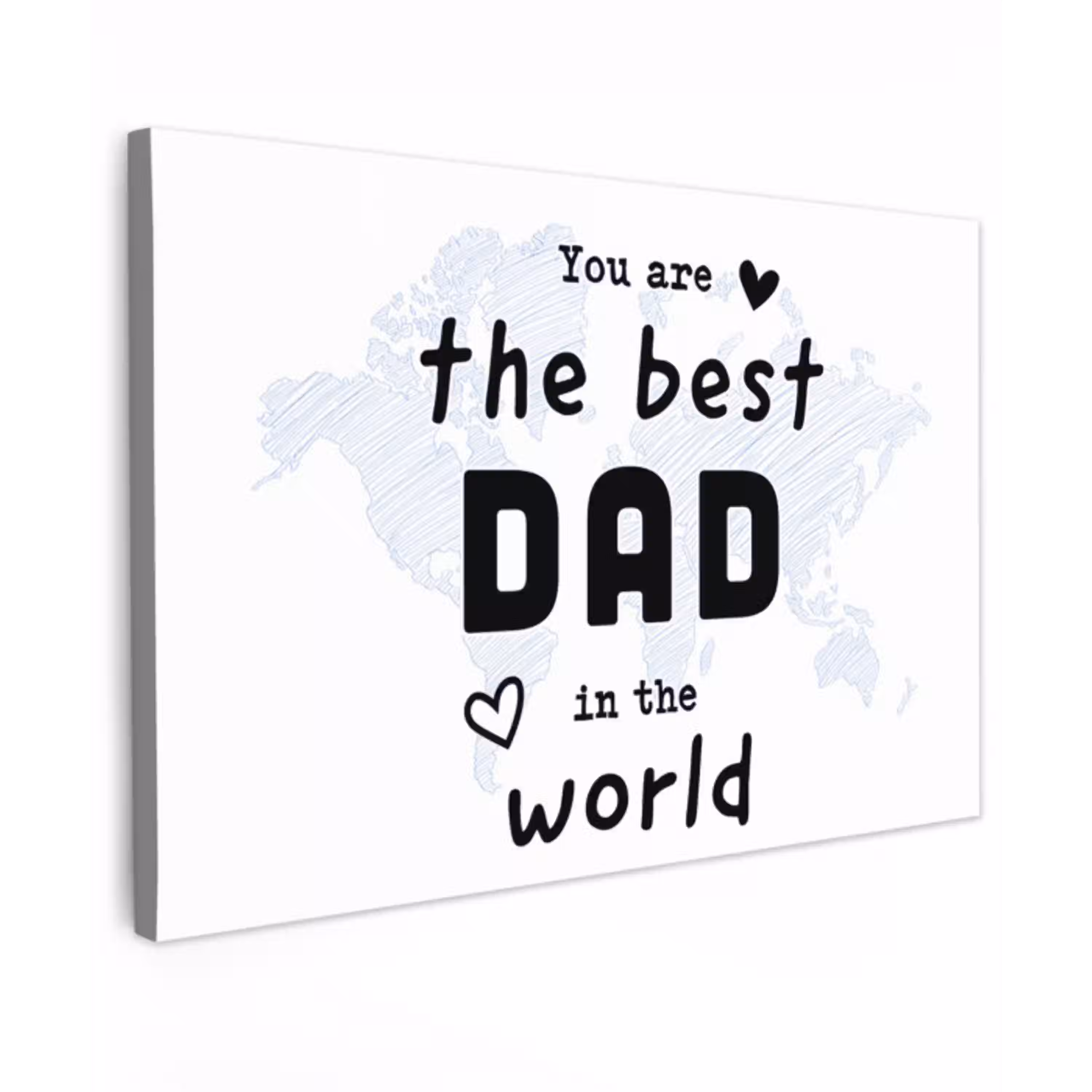 Quotes - The best dad in the world - Spreuken - Papa canvas 2cm klein -z3d