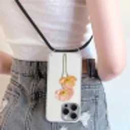 Papavers - Botanisch - Roze Hoesje iPhone 16 Pro Max met koord klein -sfeer5