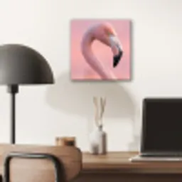 Flamingo - Portret - Roze aluminium wit klein -sfeer5