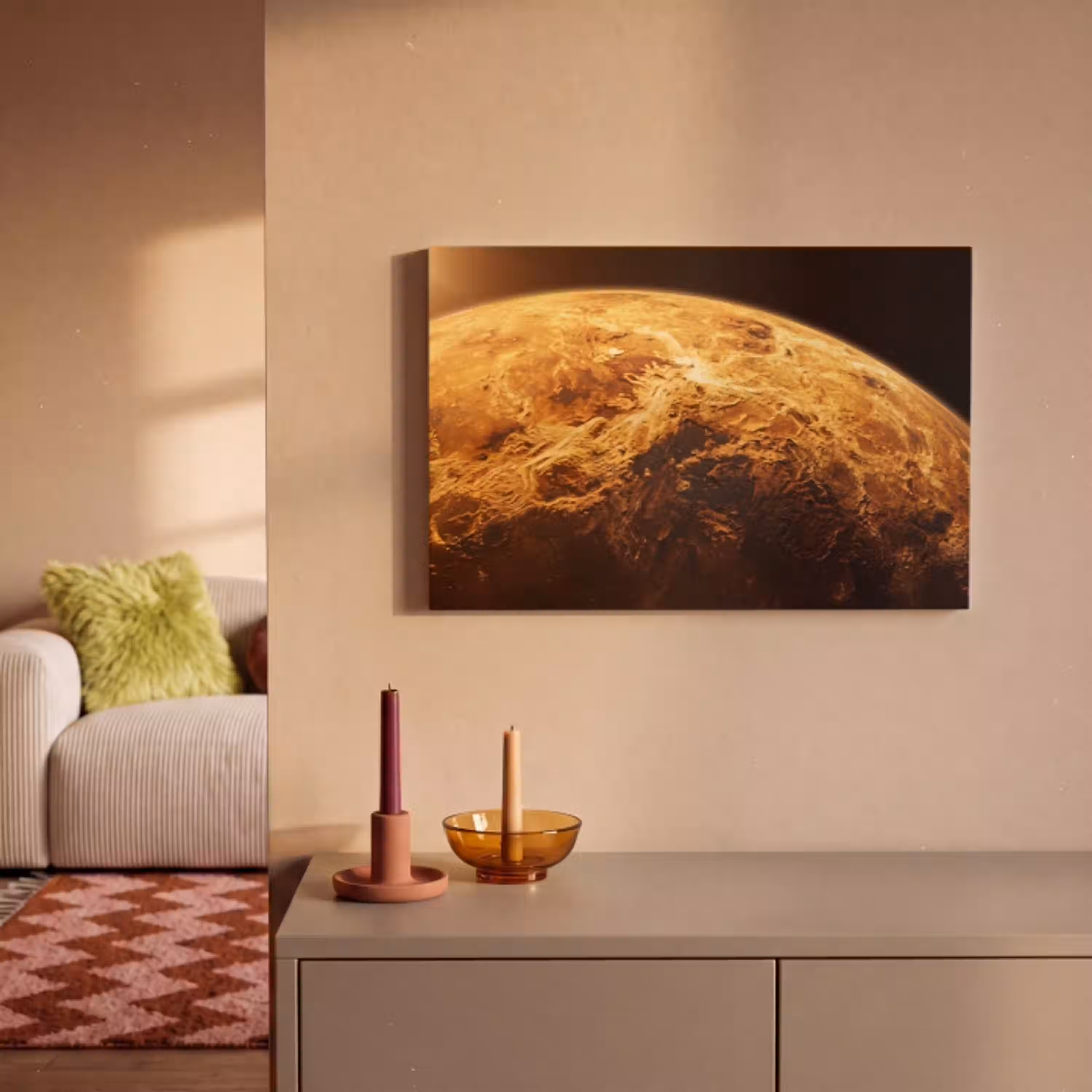 Planeet - Ruimte - Oranje canvas 2cm klein -sfeer1