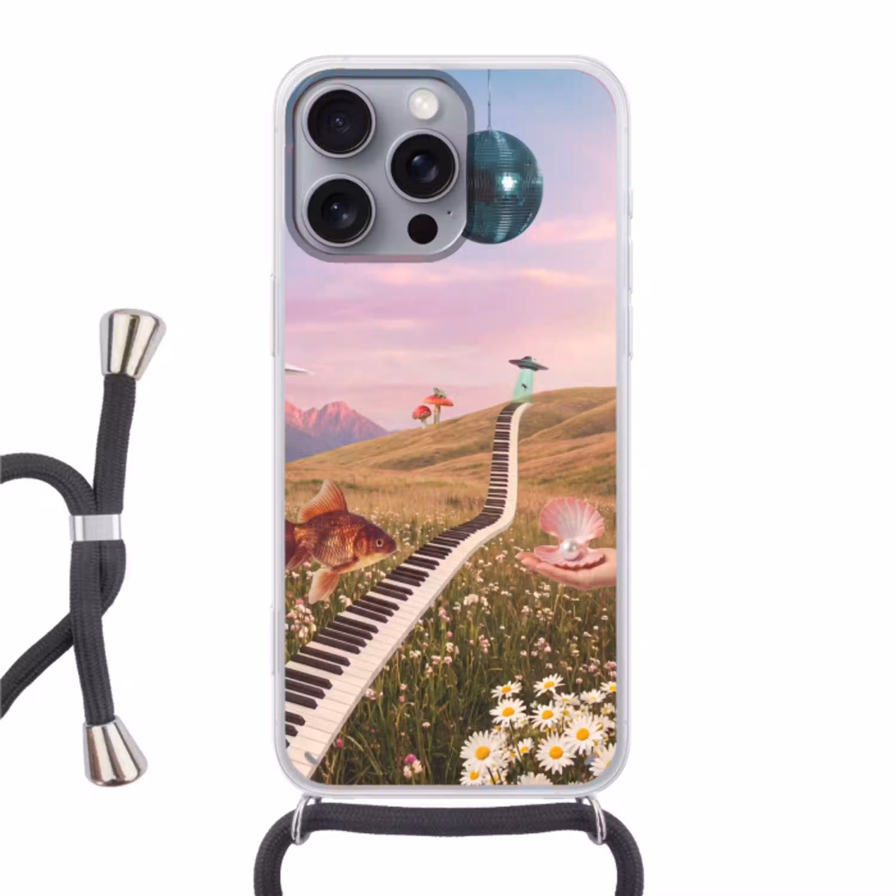 Vis - Natuur - Abstract Hoesje iPhone 16 Pro Max met koord klein -3d