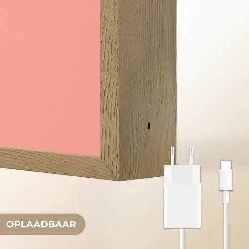 Illustratie - Bloemen - Rand - Roze Light Box met batterij (Wandlamp) middel -USP_websiteoplaadbaarNL