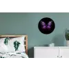Vlinder - Paars - Levendig Wandcirkel aluminium klein -slaapkamer