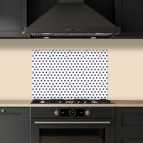 Anker - Hart - Blauw - Wit keuken achterwand spatscherm klein 900 -sfeer1