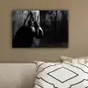 Bokshandschoenen - Muur - Duister - Zwart canvas 2cm klein -sfeer3