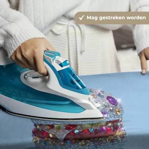 Glitters - Hamburger - Blauw Wandkleed katoen klein -sfeer9