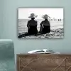 Vrouwen - Zonnehoed - Strand - Zwart - Wit canvas 2cm klein -sfeer4