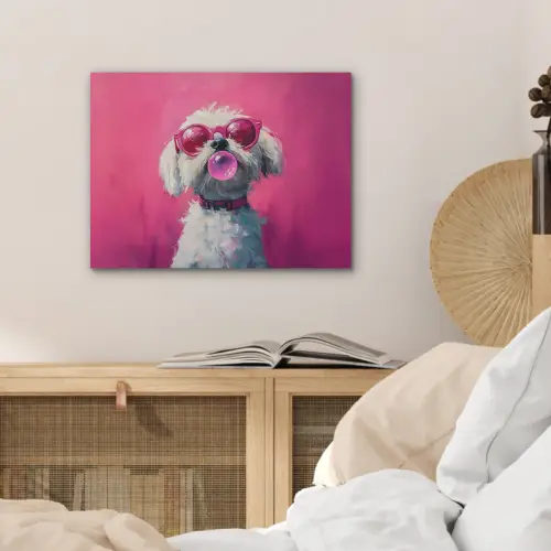 Pink - Hond - Bubbel PET vilt klein -sfeer3