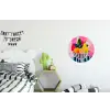Fruit - Abstracte achtergrond - Roze Wandcirkel aluminium klein -kinderkamer