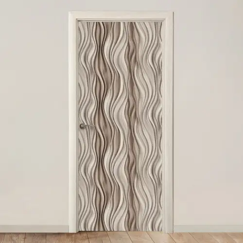Golven - 3D - Crème deurposter klein 289 -3d_beige