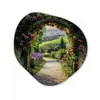 Doorkijk - Tuinboog - Bloemen - Natuur - Pad Wandcirkel Organisch Aluminium middel -3d