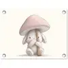 Paddenstoel - Konijn - Roze tuinposter los doek klein -3d