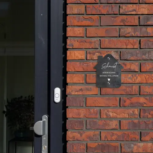 Donker steen - Sierlijk Naambord Huisje klein -sfeer2