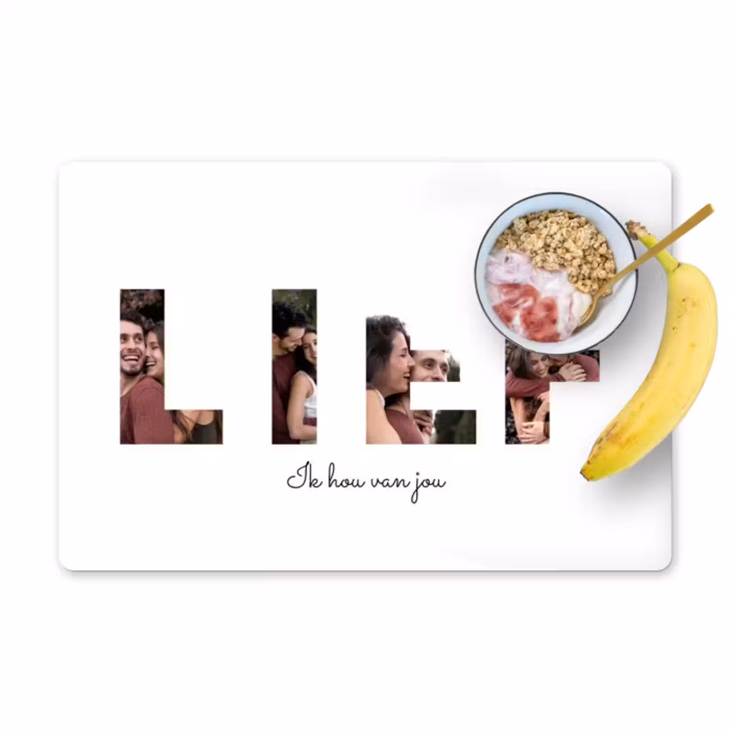 Gepersonaliseerde placemat - 6 stuks -  Lief - Lettercollage