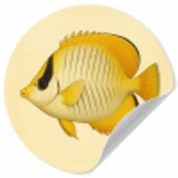 Ovaal - Vis - Geel - Schubben Wandcirkel behangsticker klein -3d