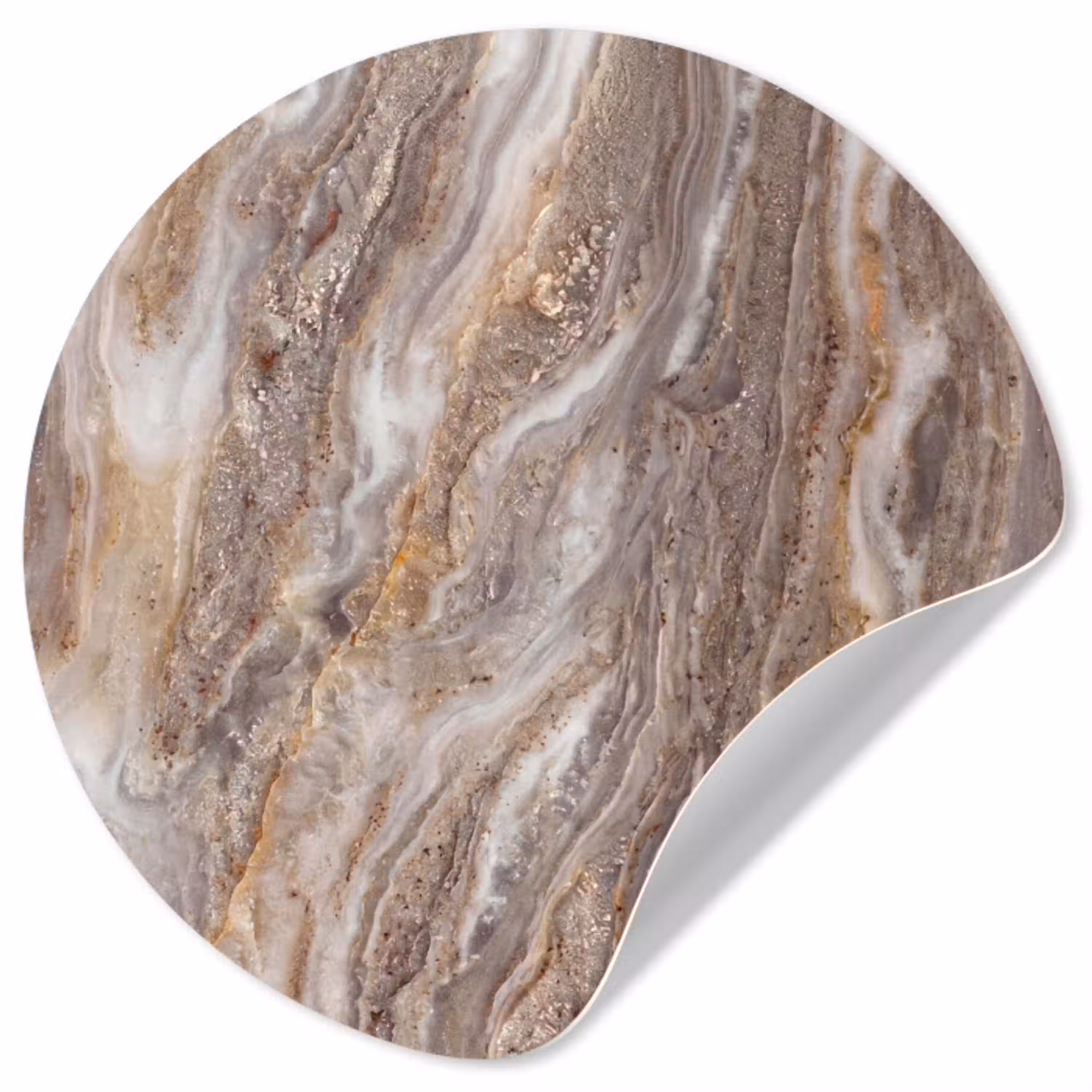 Textuur - Steen - Abstract - Beige Wandcirkel behangsticker klein -3d
