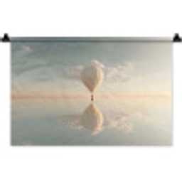 Luchtballon - Wolken - Water - Blauw Wandkleed katoen klein -zz3d