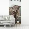 Schotse hooglander - Natuur - Herfst - Dieren - Wild - Bos fotobehang vinyl groot -woonkamer