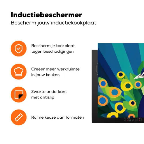 Pauw - Cirkels - Blauw Inductie beschermer vinyl 3mm klein -zzzzzzz-td-ups