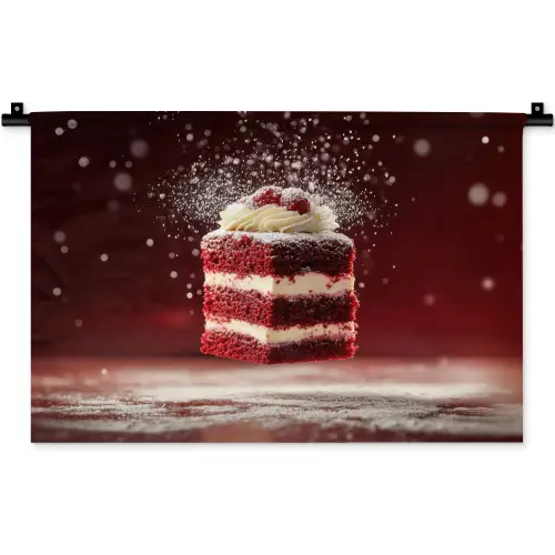 Rode - Velvet - Taart - Eten Wandkleed katoen klein -zz3d