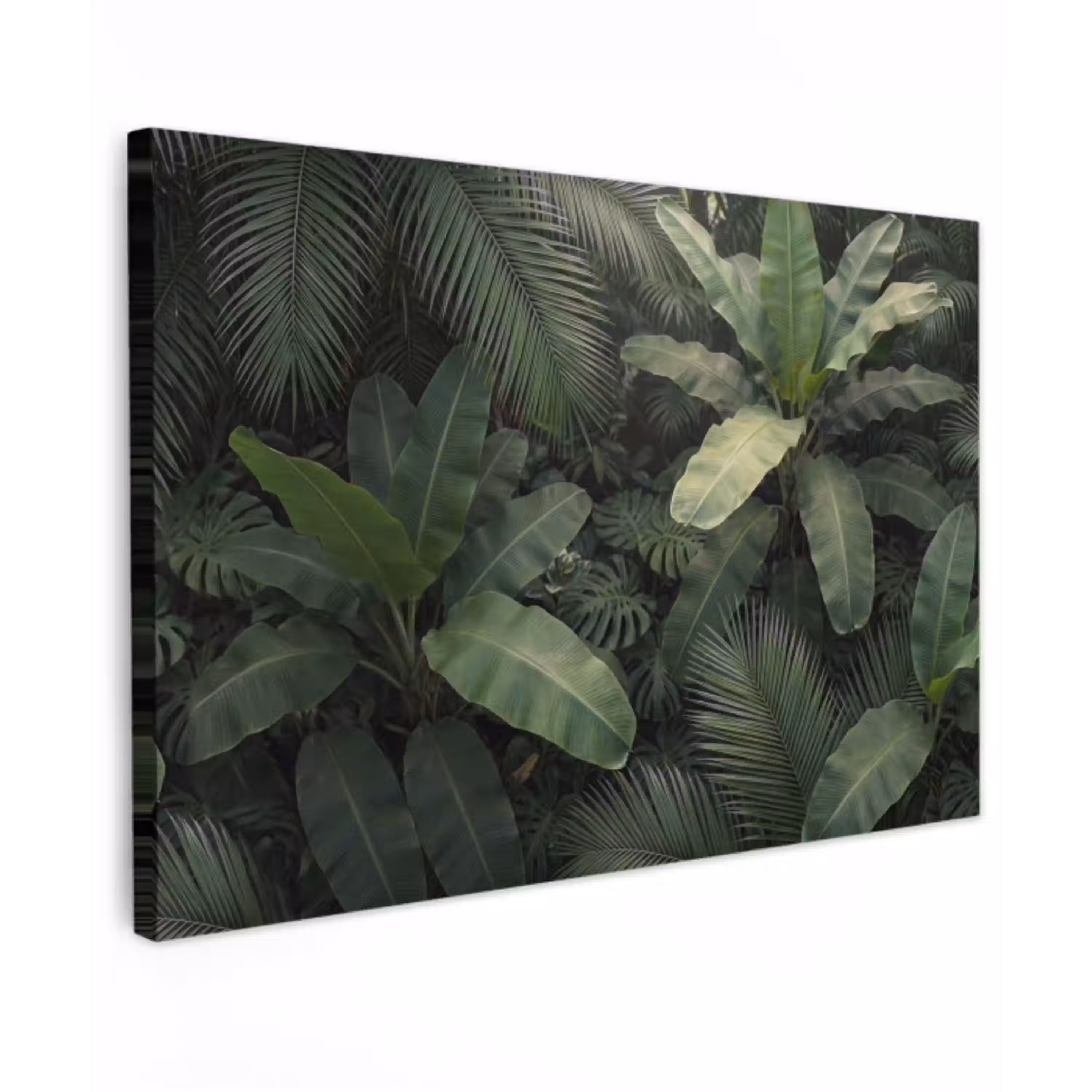 Bladeren - Groen - Tropisch - Natuur canvas 2cm klein -z3d