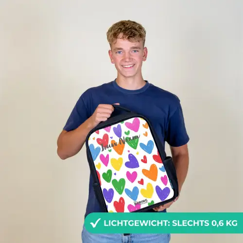 Gekleurde hartjes Rugzak - Zwart middel -sfeer7_NL