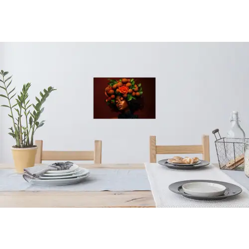 Vrouw - lychee - exotisch Muursticker klein -eettafel