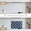 Modern - Patroon - Blauw keuken achterwand spatscherm klein 900 -voor_na_NL