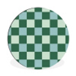 Schaakbord - Klassiek - Groen Wandcirkel aluminium klein 190 -3d