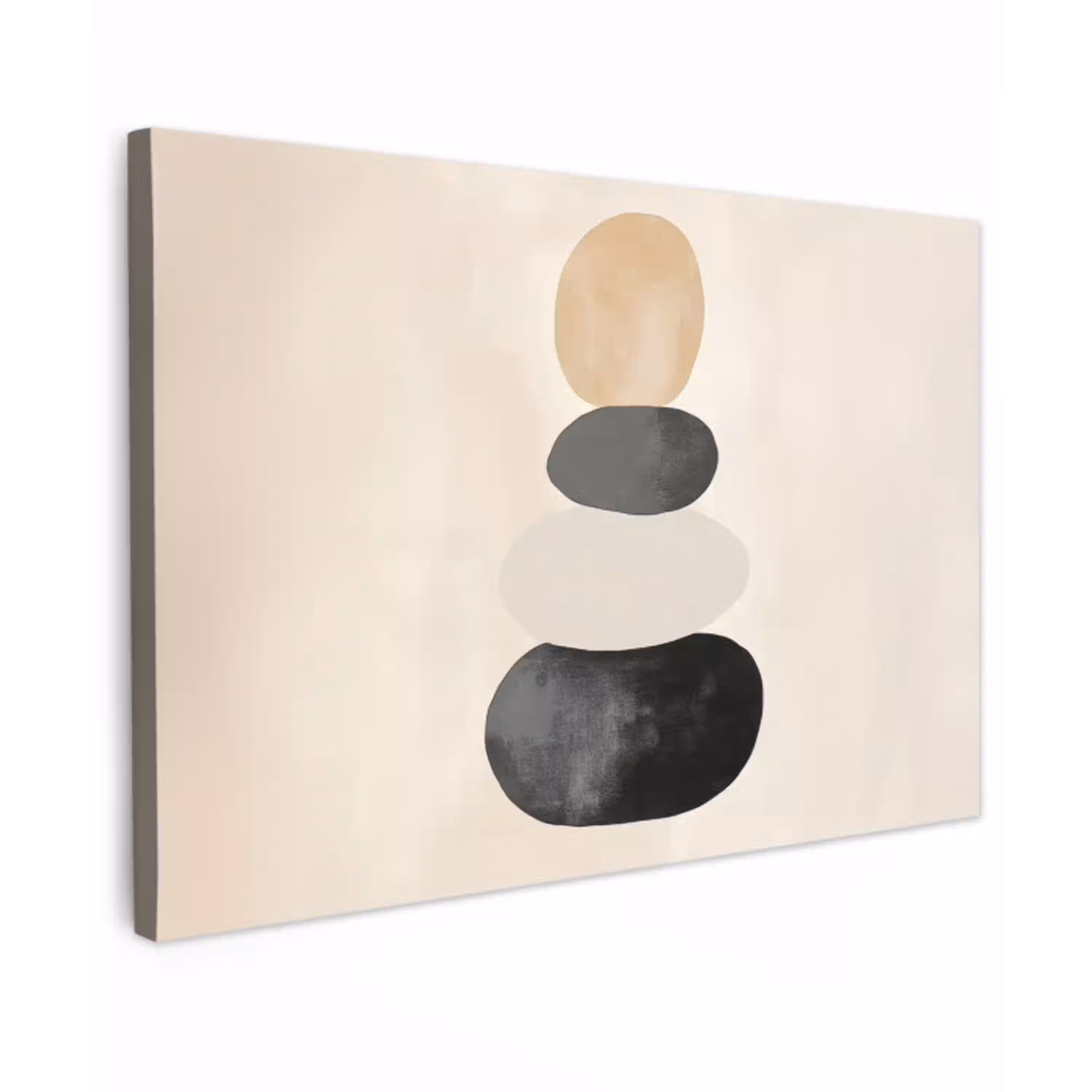 Japandi - Wabi sabi - Beige Tuinposter op houten frame 2 cm dik klein -3d