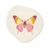 Vlinder - Illustratie - Roze Wandcirkel Organisch Plexiglas middel -3d