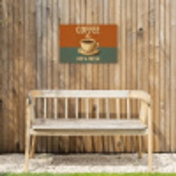 Koffie - Kop - Vintage - Quote Tuinposter op houten frame 2 cm dik klein -sfeer4
